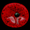 Fleur en verre rouge et noir - FC17